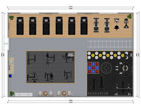 120平方健身房配置方案-广西leyu.乐鱼体育健身器材有限公司